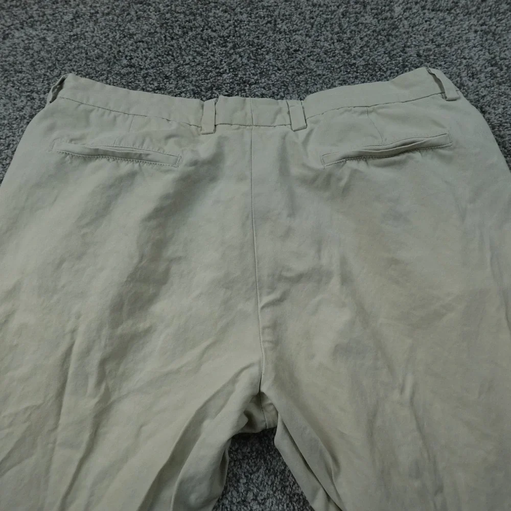 Tommy Bahama Pants Mens 38X32 Beige Tan Silk Chino Trouser Flat Front Straight